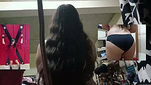 Latina neighbor shows off her ass