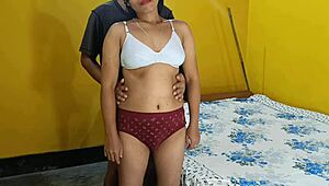 Desi indian wife shows big ass during foreplay