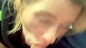 real hooker has her ass out while giving a blowjob in public