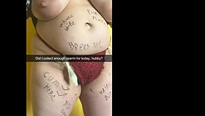 Shy chubby wife get turned into a corrupted breeding bitch for creampies and gangbangs - snapchat cuckold captions - milky mari