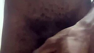 thug teen 18+ stroking bbc until he cums all over her belly