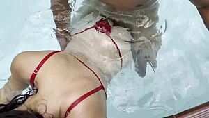 Let's fuck standing in the public pool now