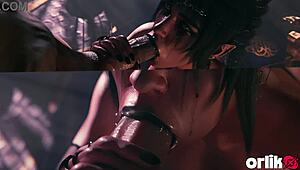dark elf fanstasy sloppy blowjob & moans for big dick 3d animated fantasy porn