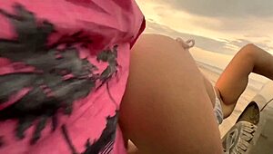 extremely risky sex on road trip beach roadside and hotel balcony