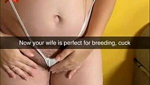 Shy chubby wife get turned into a corrupted breeding bitch for creampies and gangbangs - snapchat cuckold captions - milky mari