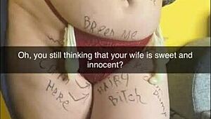 Shy chubby wife get turned into a corrupted breeding bitch for creampies and gangbangs - snapchat cuckold captions - milky mari