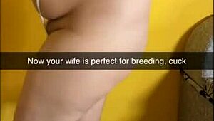 Shy chubby wife get turned into a corrupted breeding bitch for creampies and gangbangs - snapchat cuckold captions - milky mari