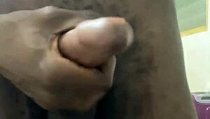 thug teen 18+ stroking bbc until he cums all over her belly