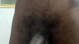 thug teen 18+ stroking bbc until he cums all over her belly