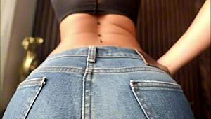 Soaking Cute Rebel Teen Tight Jeans With Semen