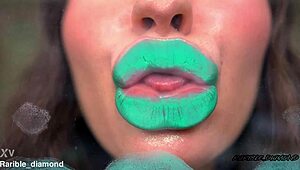 Minty messy deep octopus kisses spit fetish