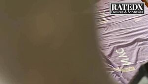 Got caught sneaking up on my amateur ebony stepsister while wet
