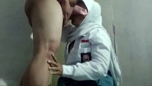 Sexy Indonesian girl in uniform excites
