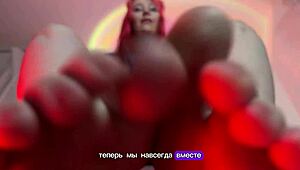 Goddess in boots dominates slave with dirty talk