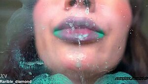 Minty messy deep octopus kisses spit fetish