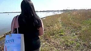 Private BBW Outdoor Slut Sucks Stranger Cocks