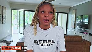 Amateur big tits 18yo ebony pussy railed in fake modeling casting