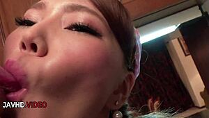 japanese housewife aya mikami gives intense pov blowjob and sex