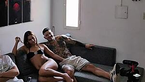 Fucking my best friends girlfriend on the couch next to him