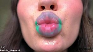 Minty messy deep octopus kisses spit fetish