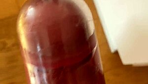 penis pumping in the kitchen