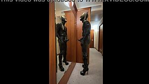Total black latex orgasm now?