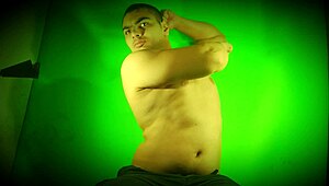 Muscular guy shows off his big cock