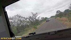My black gf got horny on trip so we made sex tape
