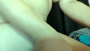 Woman with natural breasts teasing