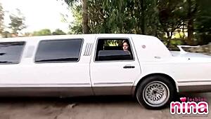 i watched lesbian nina reveal her perfect body inside the limousine