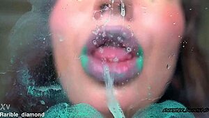 Minty messy deep octopus kisses spit fetish