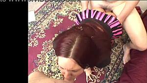 misty haze having fun swallowing two warm loads