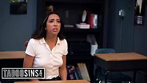 teacher stepdad seduce stepdaughter into fucking him in his classroom - kiarra kai