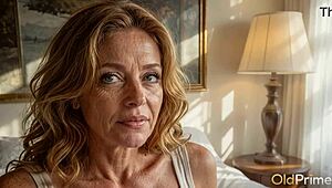 mature slut granny rides a cock and cums ai