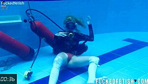 horny ashlee rose slut in dress does scuba underwater