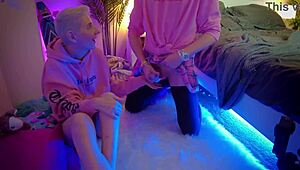 cozy masturbation session in front of girl