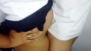 amateur sex happens in the school classroom corner quickly