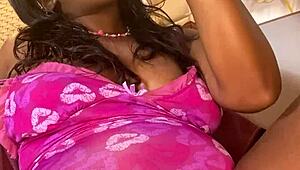 ebony baddie uses sextoys solo and moans