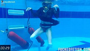 horny ashlee rose slut in dress does scuba underwater