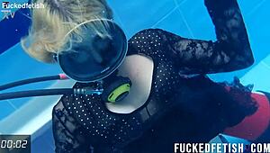 horny ashlee rose slut in dress does scuba underwater