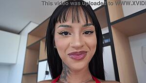 Beautiful brazilian gets first double anal penetration with bbc