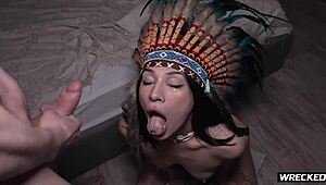 Her Tribe Wouldnt Approve - Native Cutie Tries Porn