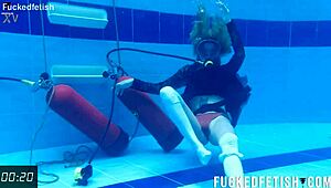 horny ashlee rose slut in dress does scuba underwater