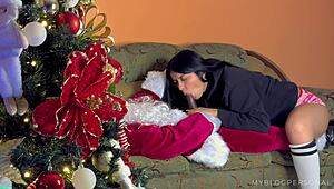 pervy santa gives me huge bbc christmas creampie gift 🎄