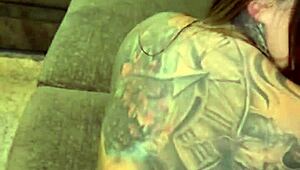 tattooed bombshell giuliana gets pussy and mouth dicked