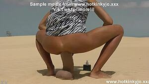 hotkinkyjo fucks her ass with that big dildo in zebra dress