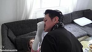 classic stockings foot worship and sock sniffing of kelly