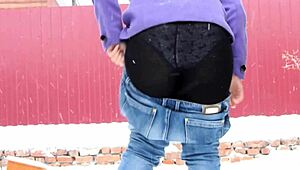 The best pissing on christmas snow a hairy pussy urinates outdoors amateur fetish compilation